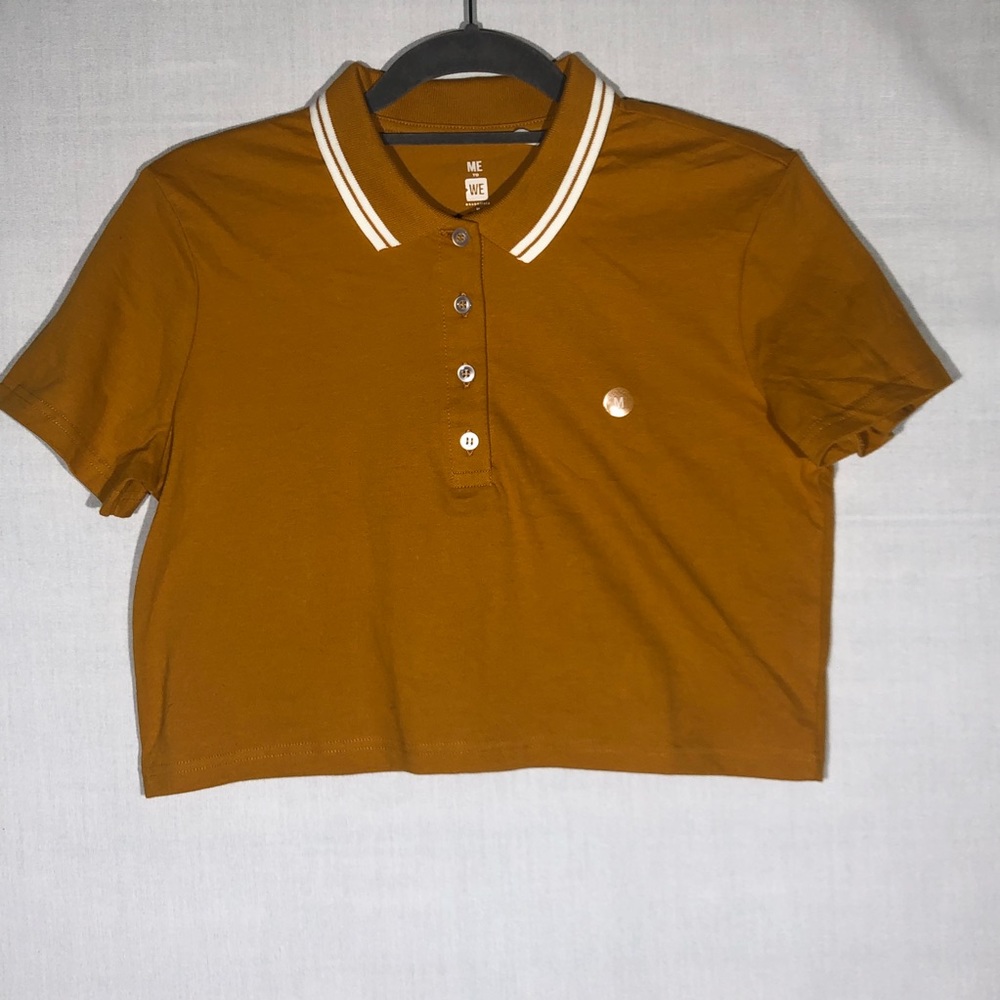 PACSUN Me to We Mustard Yellow Polo Crop